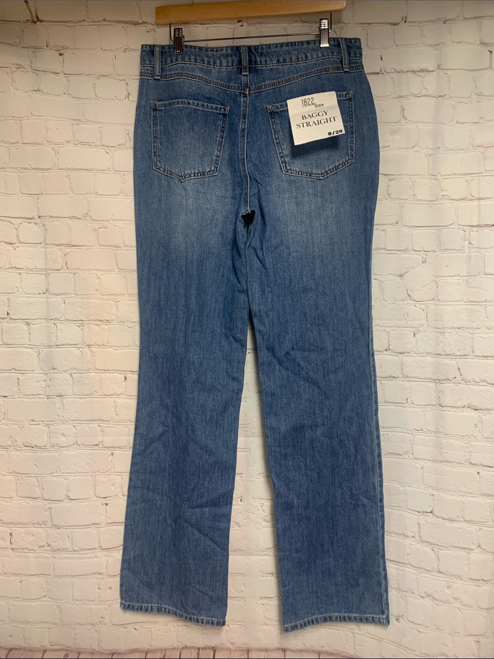 NEW 1822 Baggy Straight Samuel Jeans in Medium Blue Wash Size 8 29 - Picture 4 of 7